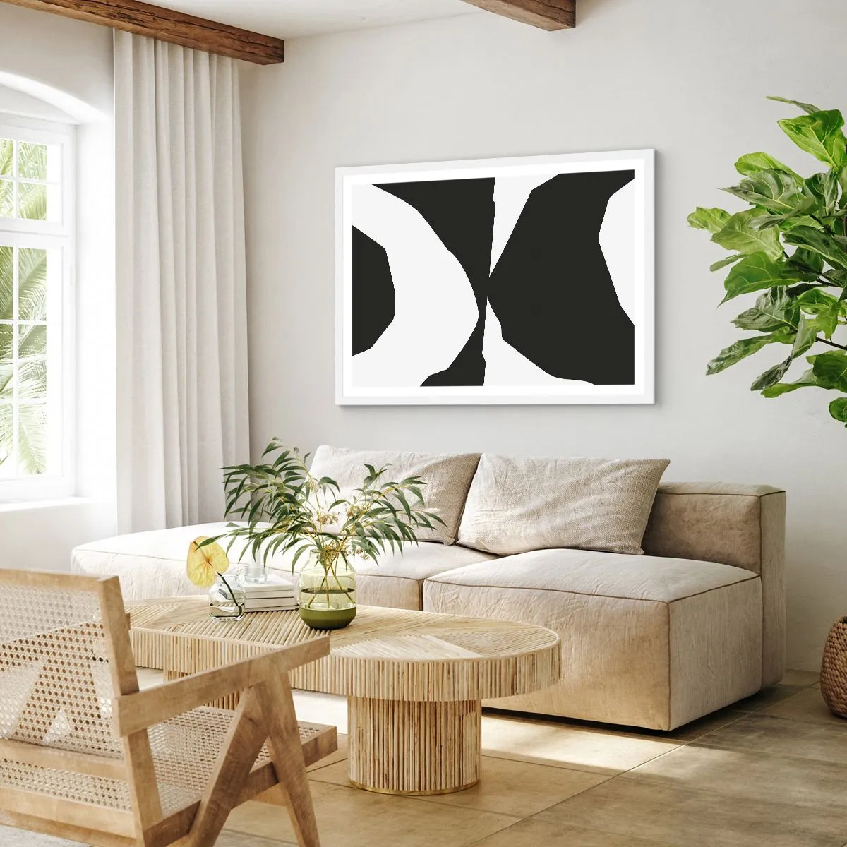 Pôster em moldura branca - Positivo negativo - 70x50 cm