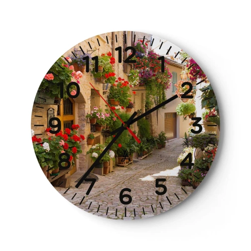 Relógio de parede - Relógio em vidro - Nas flores do dilúvio - 30x30 cm