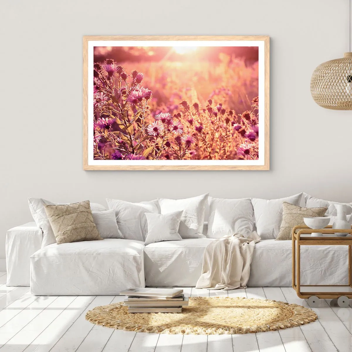 Pôster com moldura de carvalho claro - Antes do verão acabar - 100x70 cm