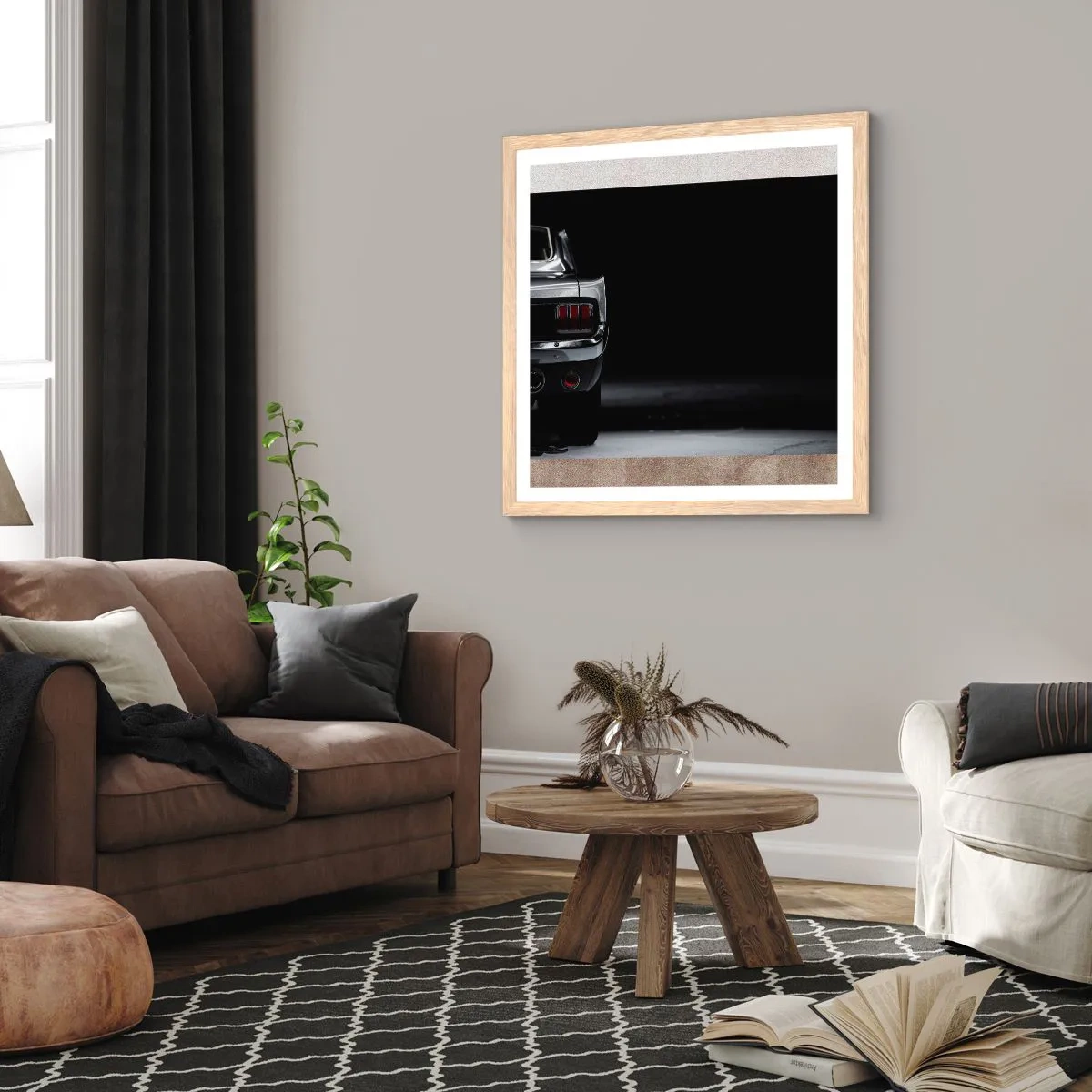 Pôster com moldura de carvalho claro - O charme do clássico - 40x40 cm