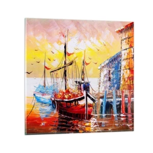 Quadro em vidro - Feliz retorno - 70x70 cm