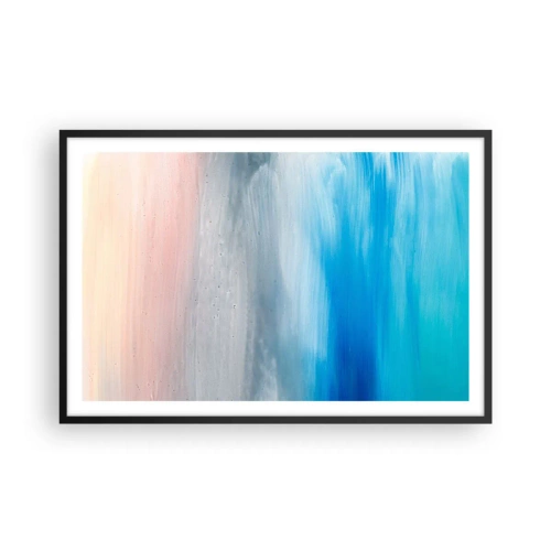 Pôster com moldura preta - Elementos: ar - 91x61 cm