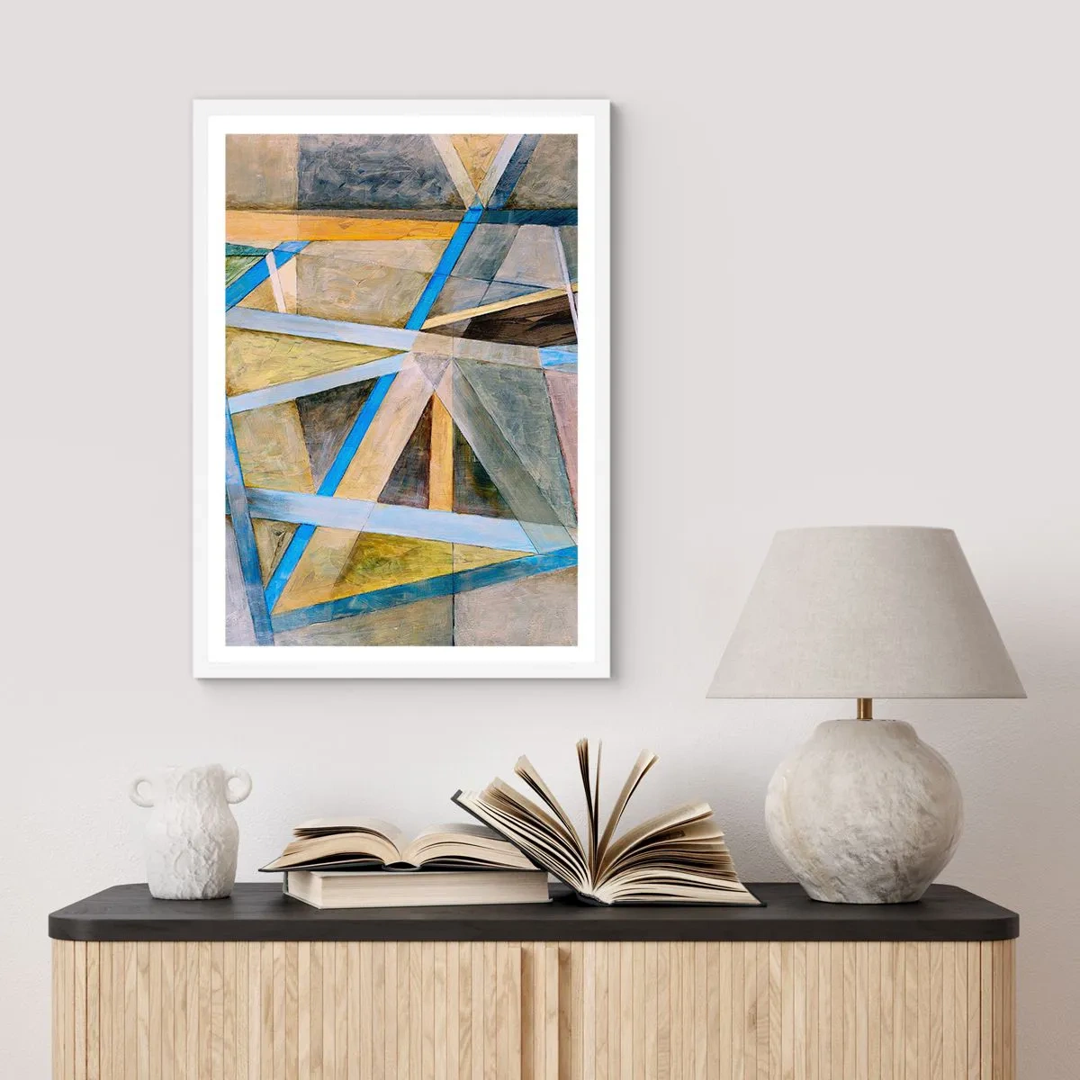 Pôster em moldura branca - Em linha reta ou na diagonal? - 50x70 cm