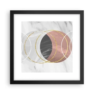 Pôster com moldura preta - Música das esferas - 30x30 cm