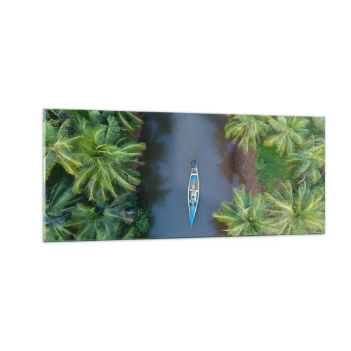 Quadro em vidro - Em uma trilha tropical - 100x40 cm