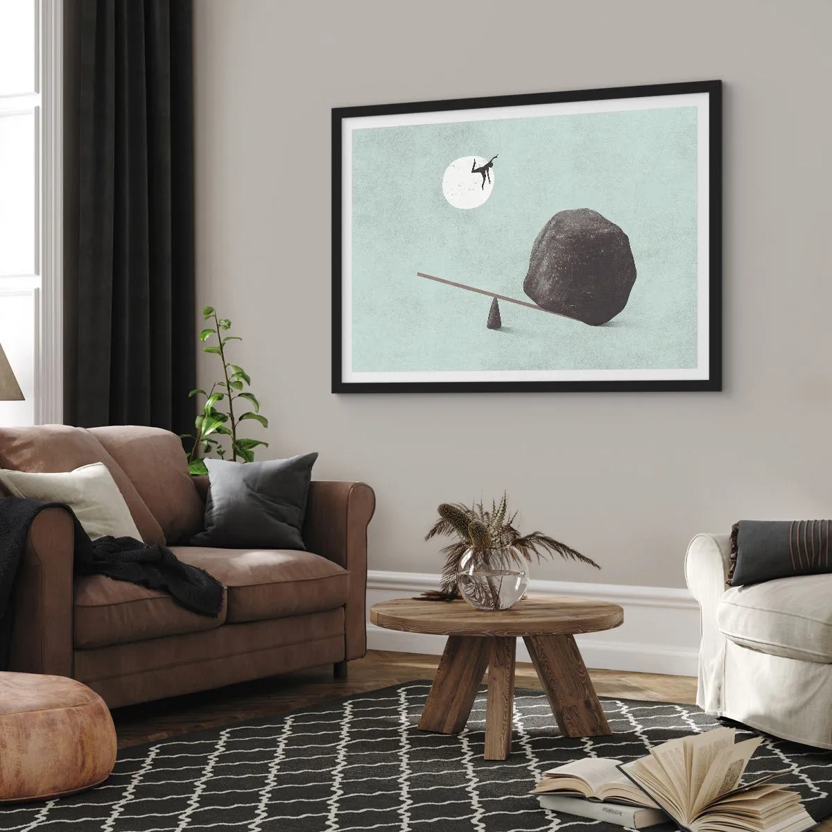 Pôster com moldura preta - Um sonho tornado realidade - 50x40 cm