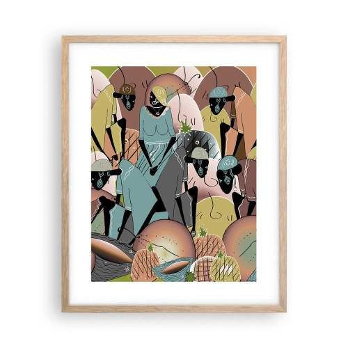 Pôster com moldura de carvalho claro - Uma grande festa se aproxima - 40x50 cm