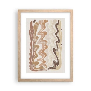 Pôster com moldura de carvalho claro - Boa energia – boas emoções - 30x40 cm