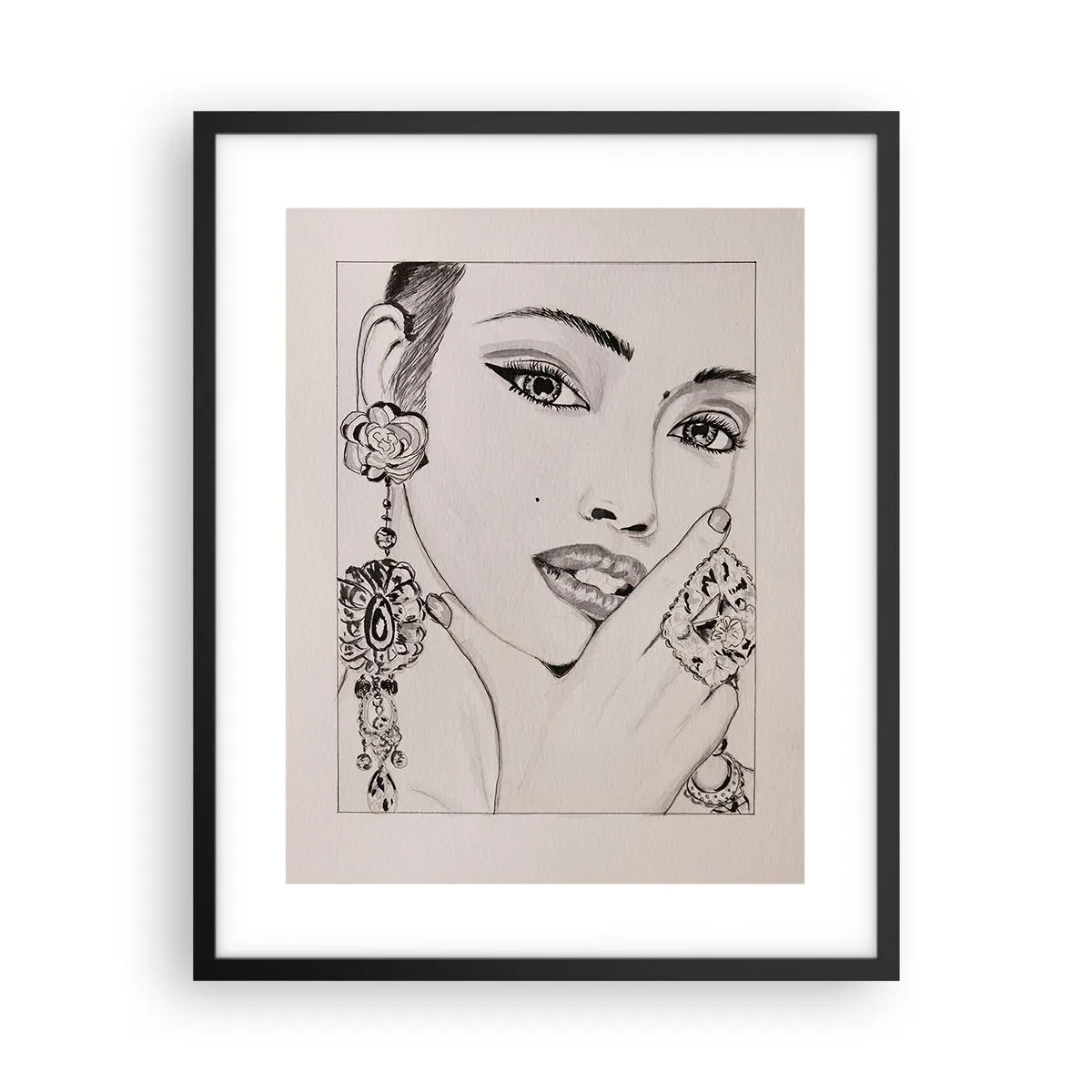 Pôster com moldura preta - A joia mais linda - 40x50 cm