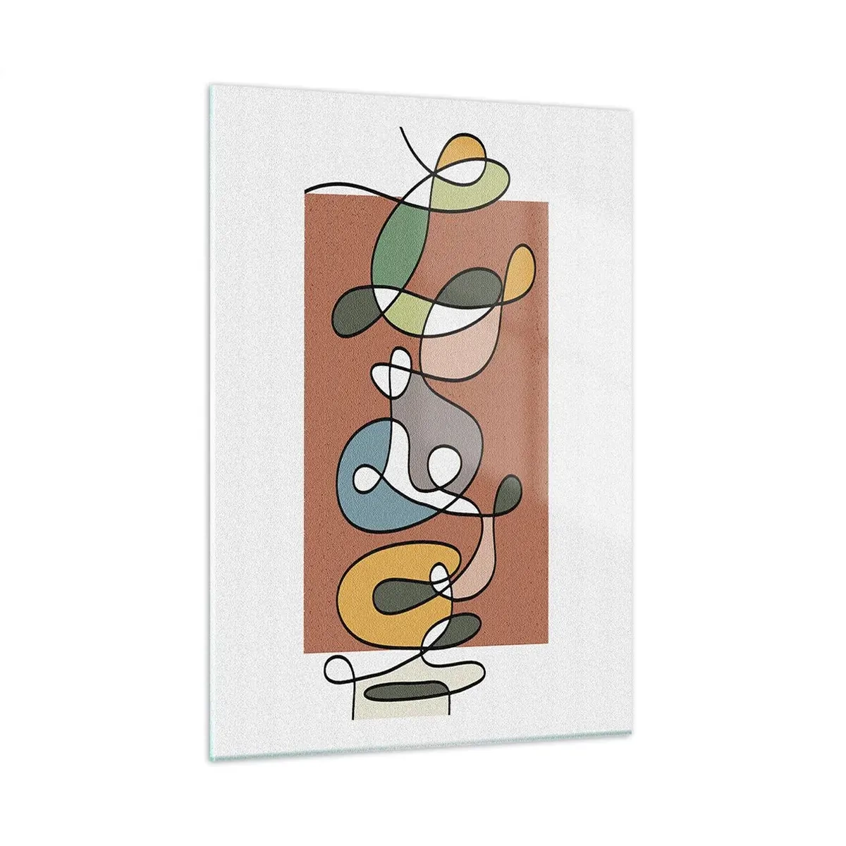 Quadro em vidro - Abstração: dança colorida - 50x70 cm