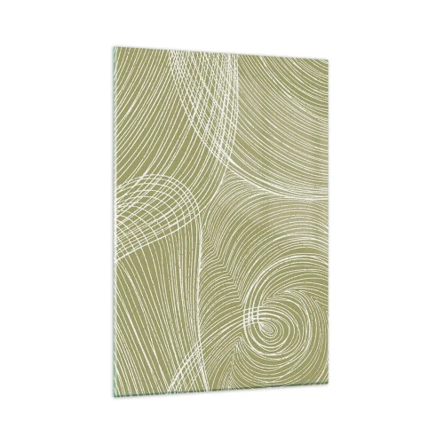 Quadro em vidro - Abstração intrincada em branco - 80x120 cm
