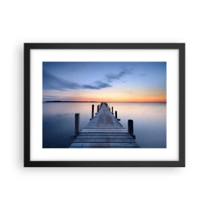 Pôster com moldura preta - A calma de um crepúsculo sereno - 40x30 cm