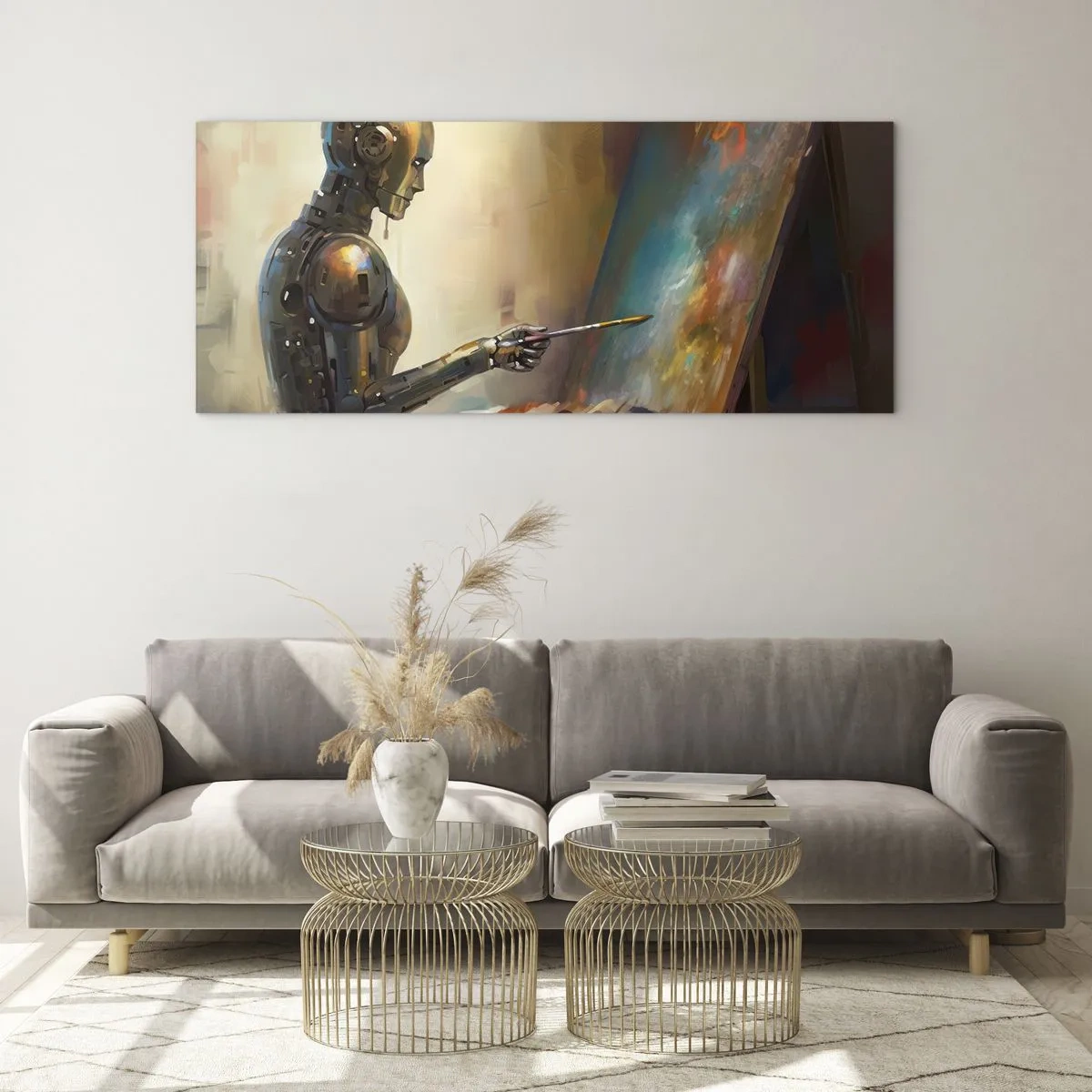 Quadro em vidro - A arte do futuro - 160x50 cm