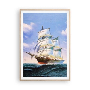 Pôster com moldura de carvalho claro - Orgulhosamente com o vento - 70x100 cm