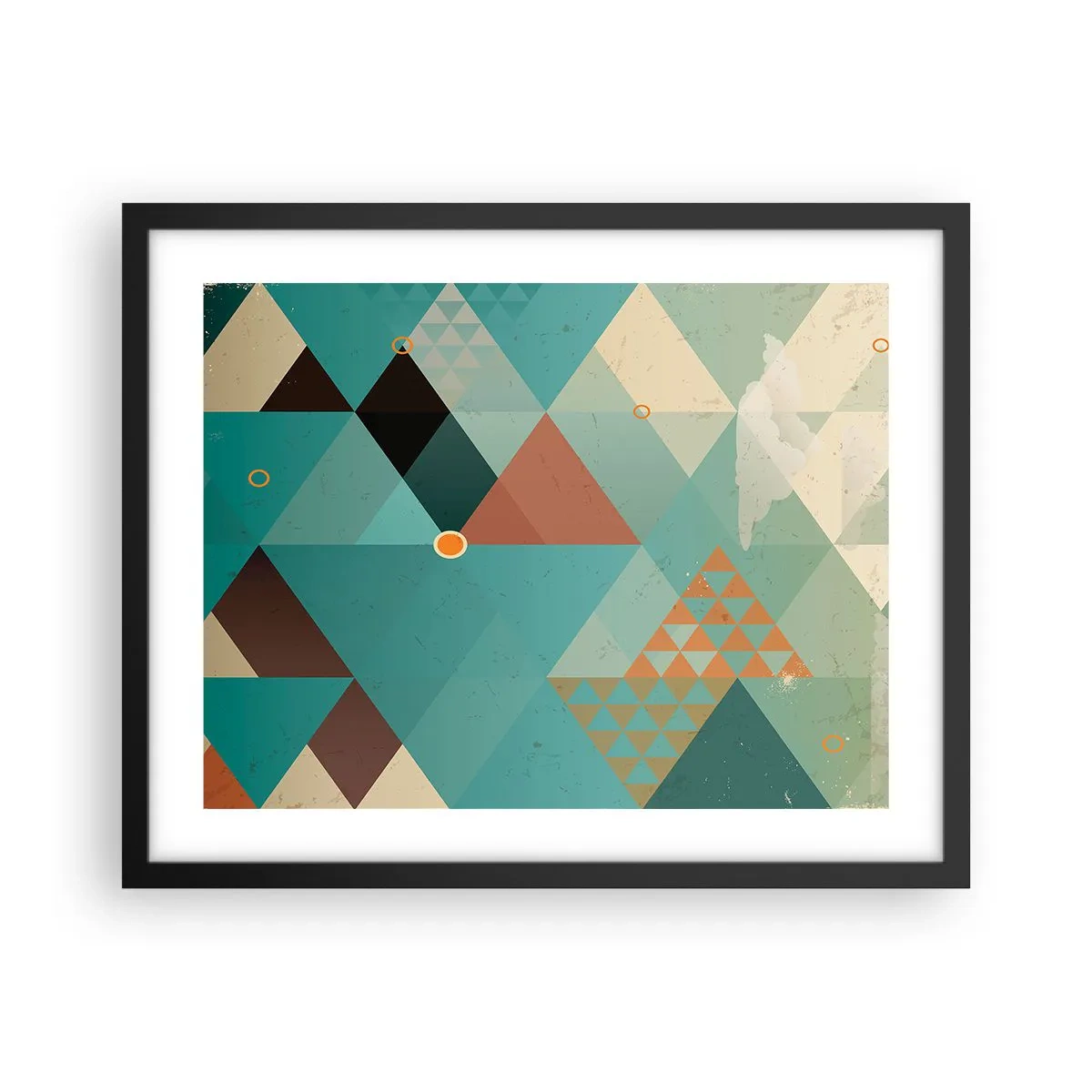 Pôster com moldura preta - A unidade de muitos, os muitos da unidade - 50x40 cm