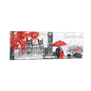Quadro em vidro - Apaixonados em Londres - 90x30 cm