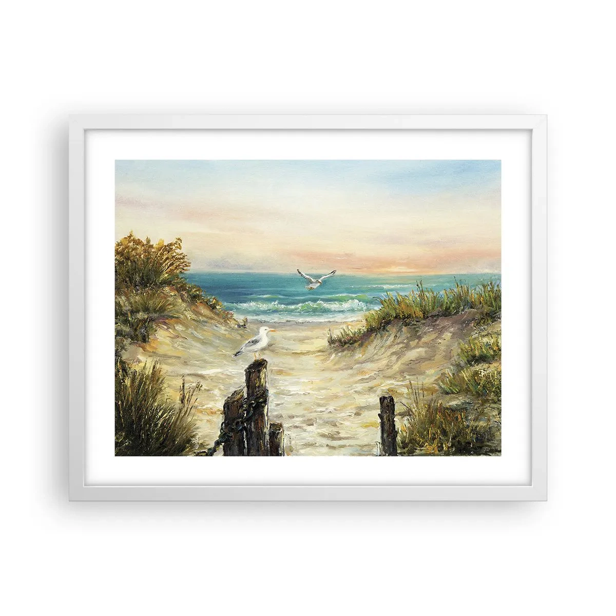 Pôster em moldura branca - Refúgio sem vento - 50x40 cm