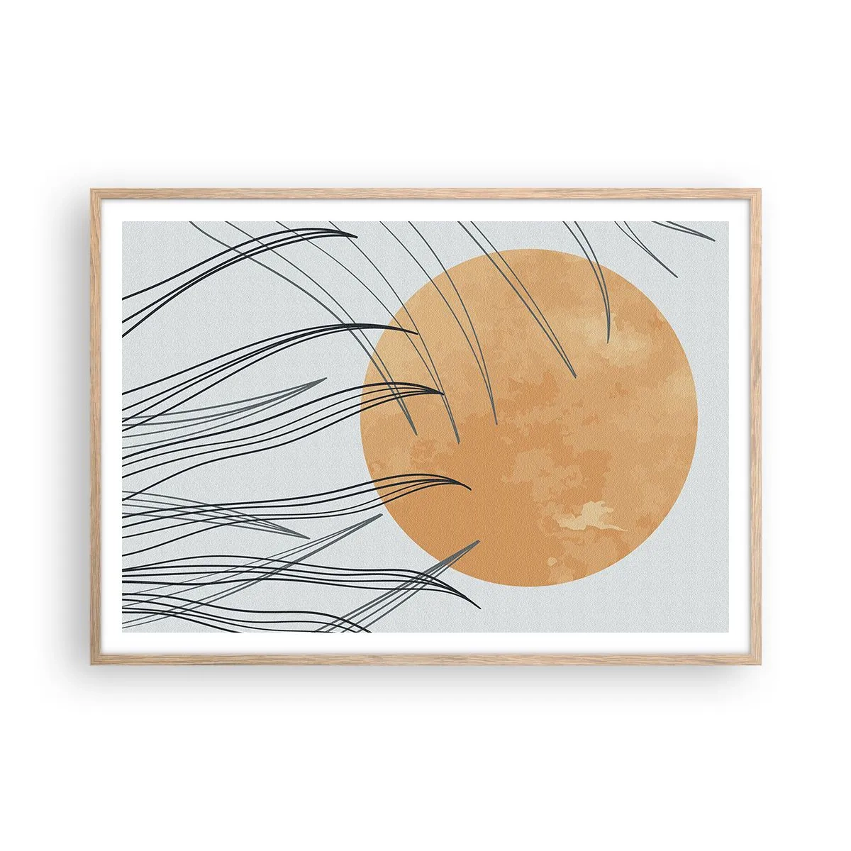 Pôster com moldura de carvalho claro - Sempre em direção ao sol - 100x70 cm