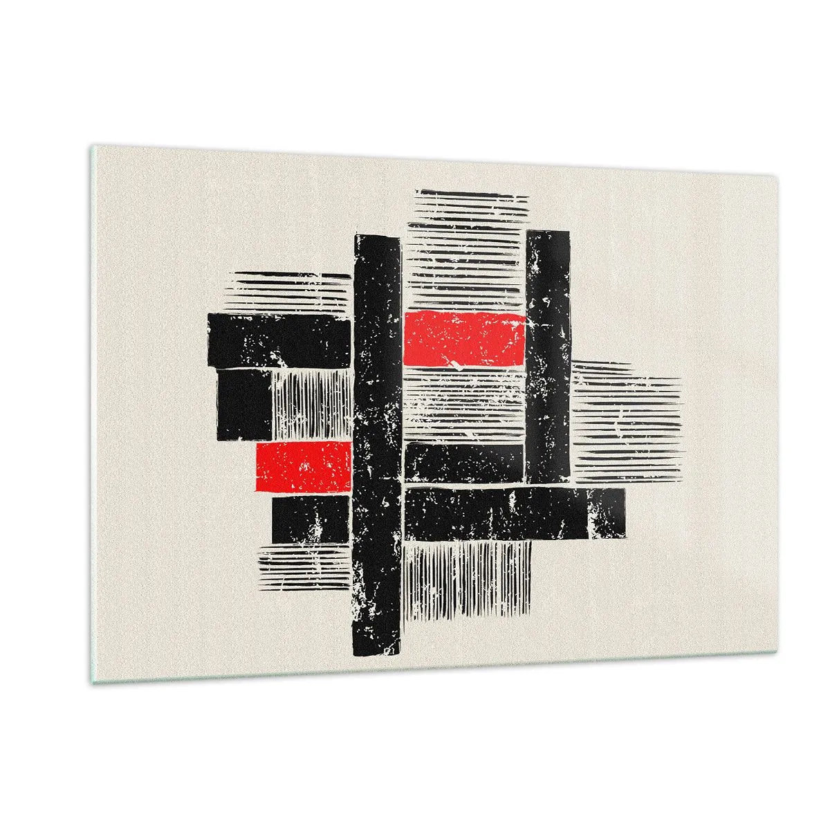Quadro em vidro - Vermelho e preto - 120x80 cm