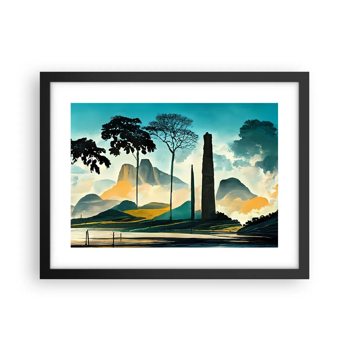 Pôster com moldura preta - Cada vez mais alto - 40x30 cm