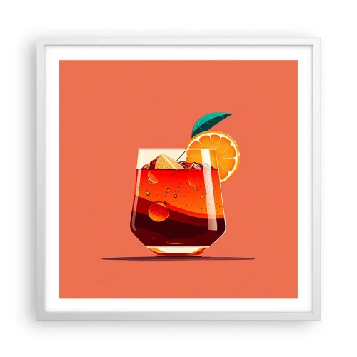 Pôster em moldura branca - Refresco de verão - 60x60 cm