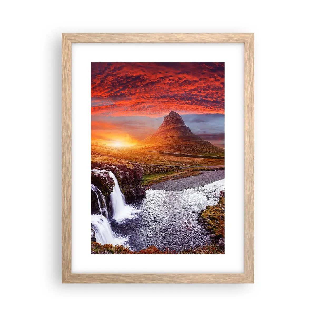 Pôster com moldura de carvalho claro - A vista da Terra Média - 30x40 cm