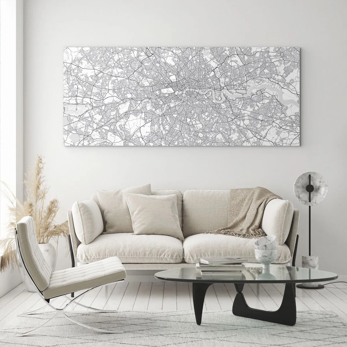 Quadro em vidro - Mapa do labirinto de Londres - 120x50 cm