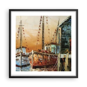 Pôster com moldura preta - Um regresso tranquilo - 50x50 cm