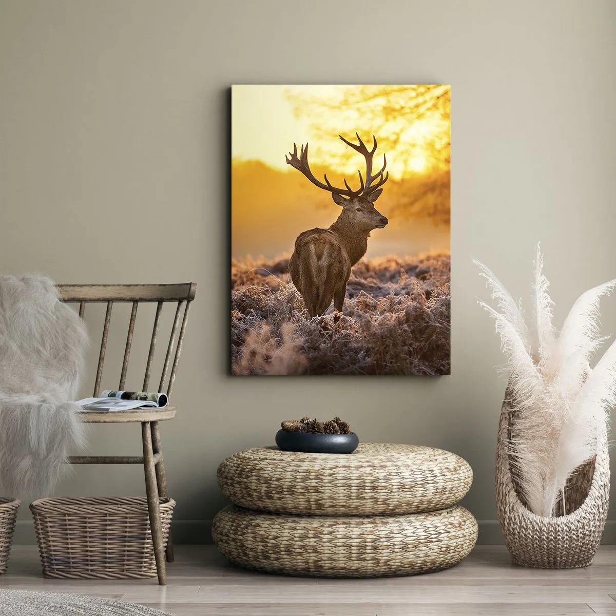 Quadro em tela - Rei da floresta de outono - 80x120 cm