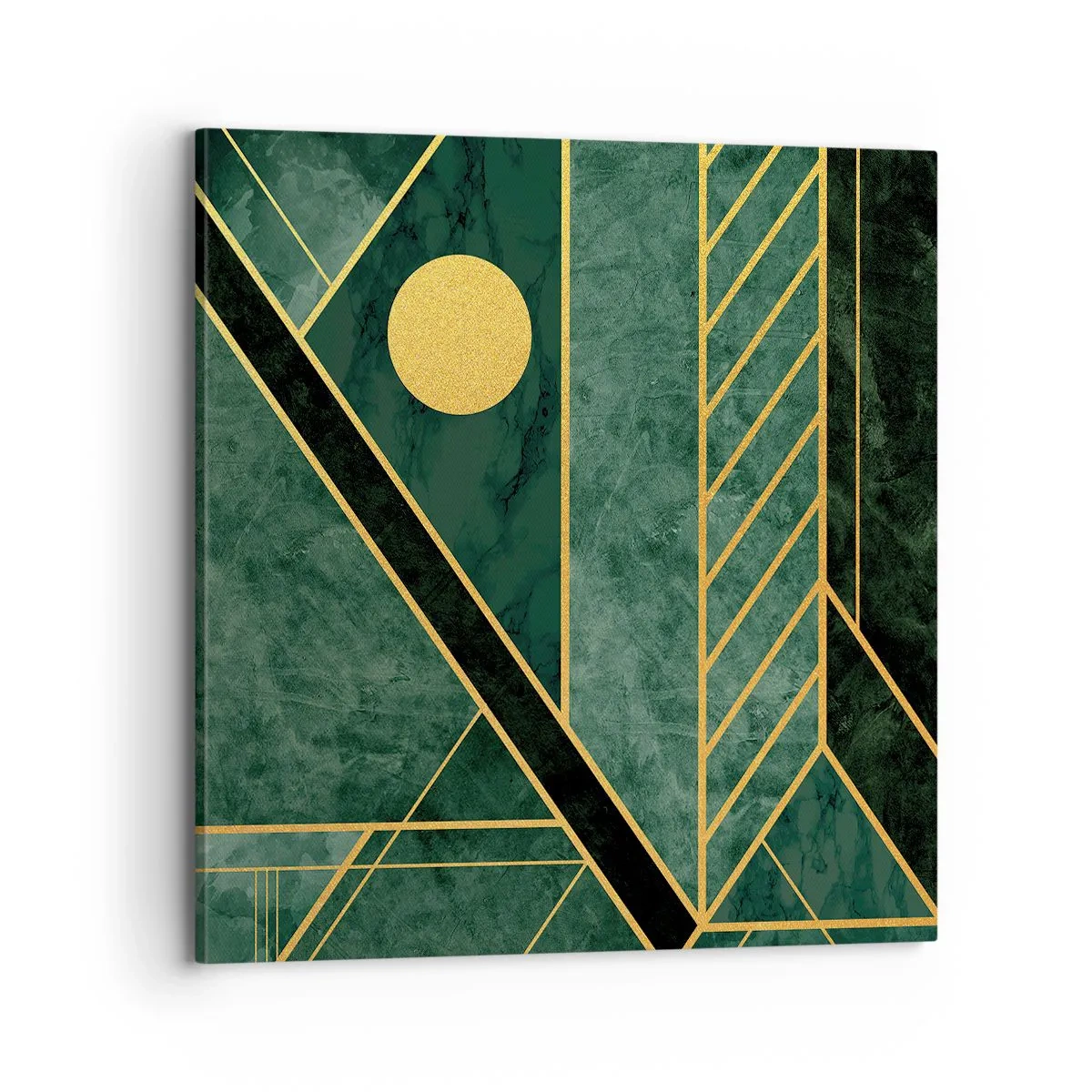 Quadro em tela - A dinâmica do ouro e do azul - 70x70 cm