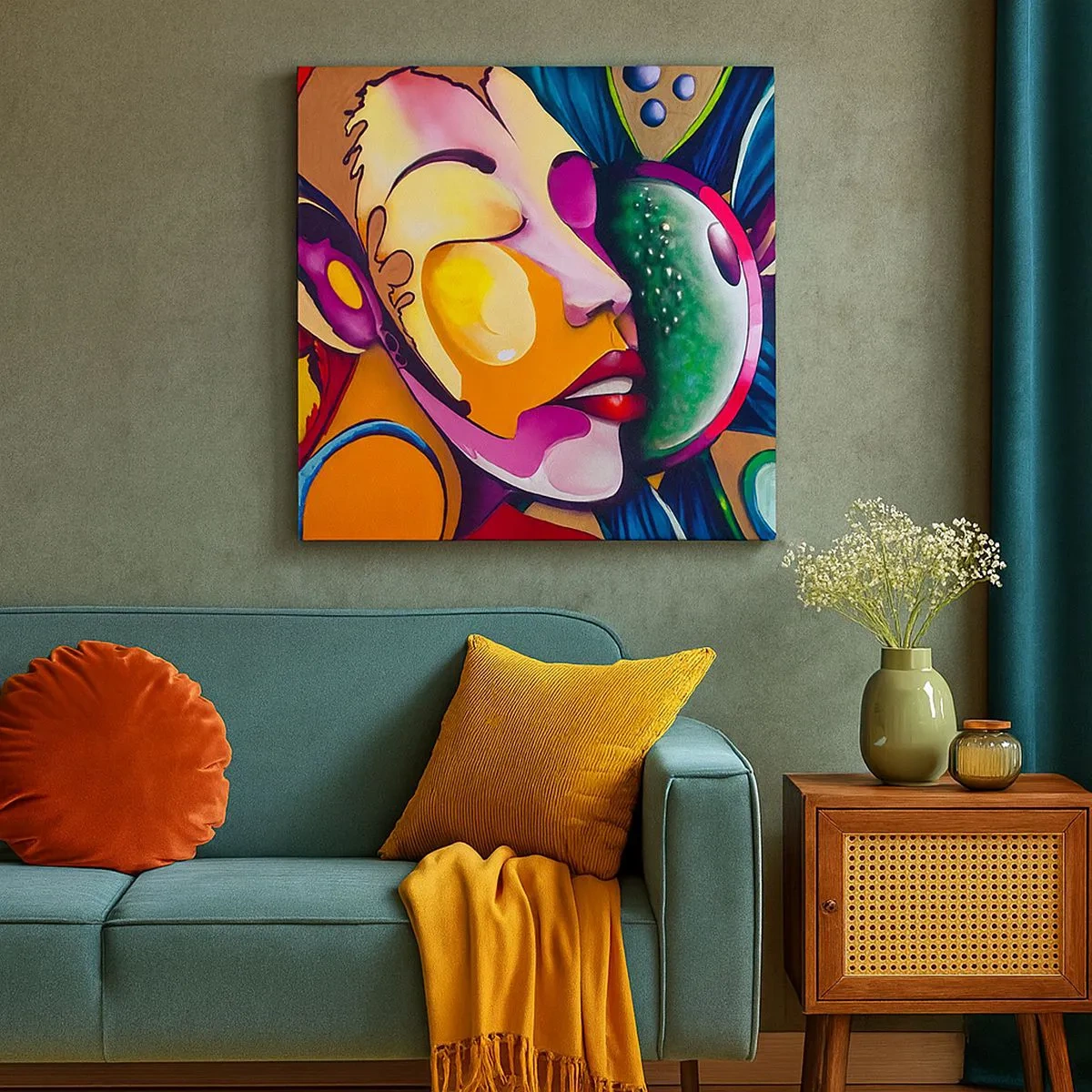 Quadro em tela - Toque de cor - 30x30 cm