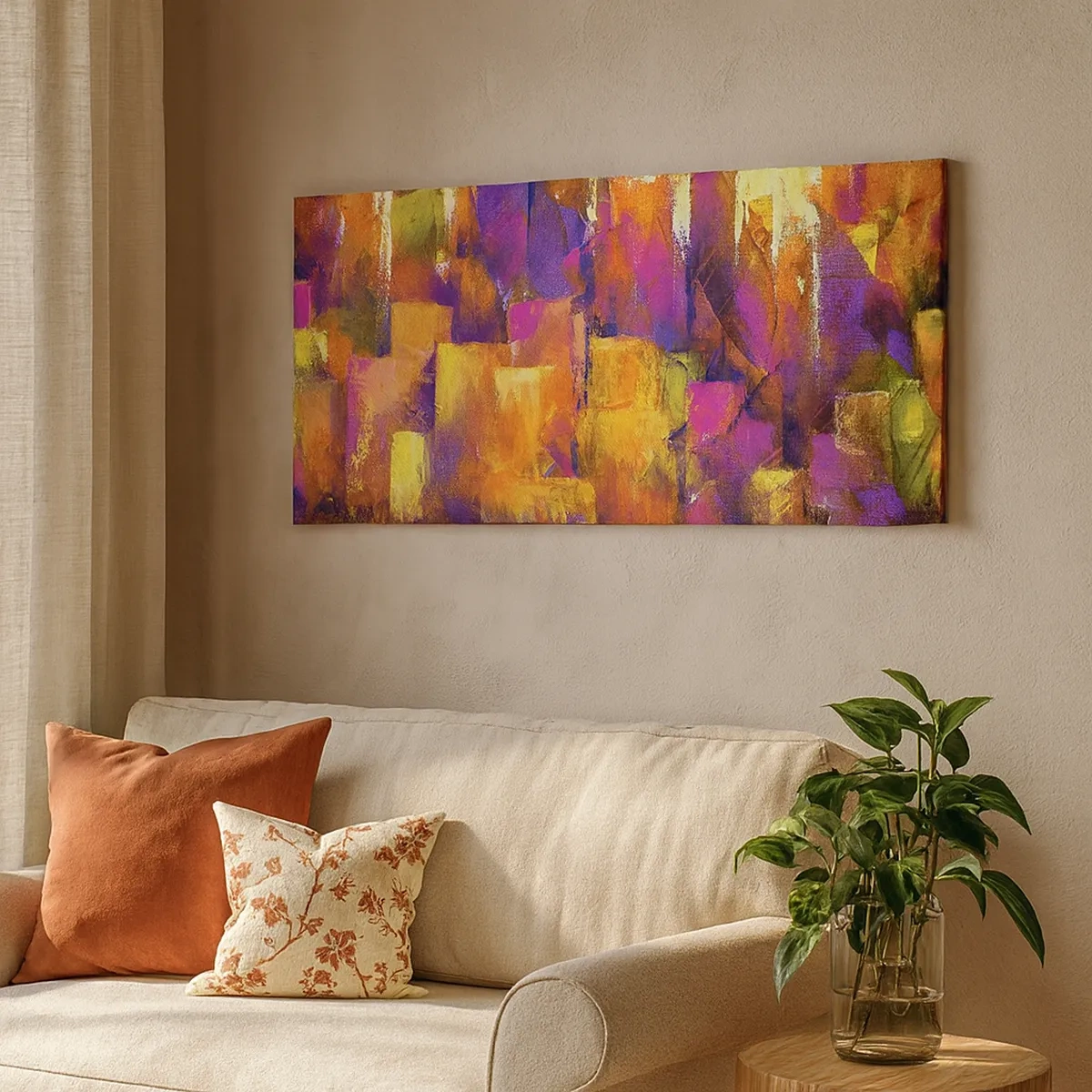 Quadro em tela - Composição metropolitana - 30x30 cm