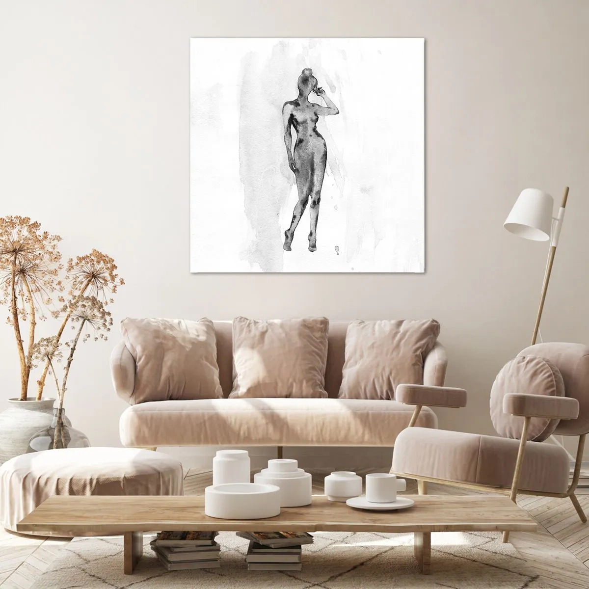 Quadro em tela - Um estudo do ideal da feminilidade - 60x60 cm