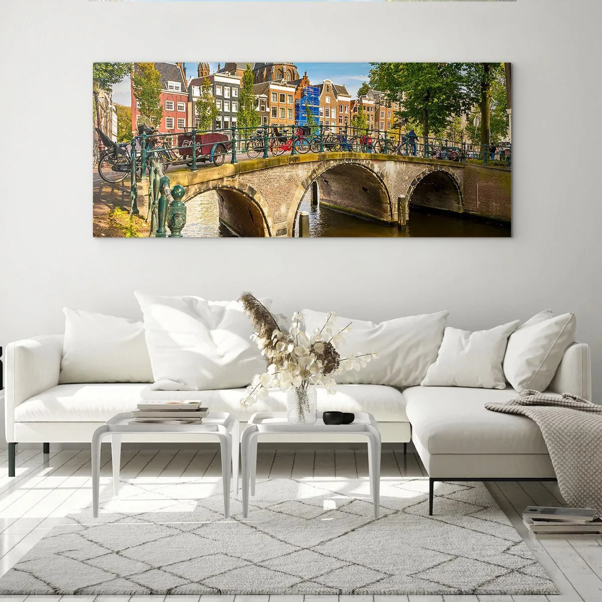 Quadro em vidro - Primavera junto ao canal - 120x50 cm