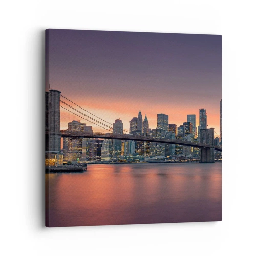 Quadro em tela - Imersa no silêncio lilás - 30x30 cm