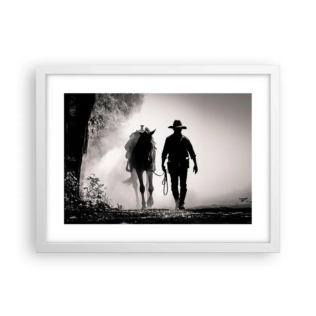 Pôster em moldura branca - Manhã no Texas - 40x30 cm