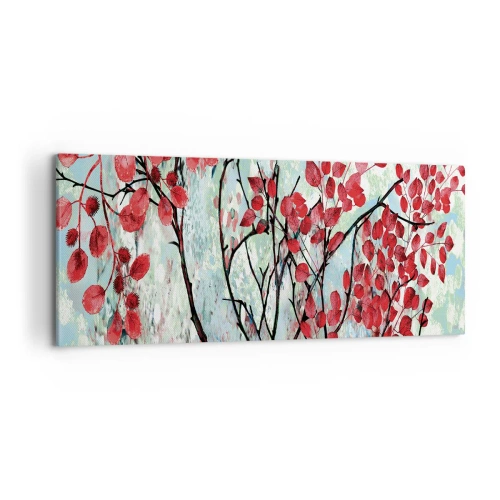 Quadro em tela - Árvore em escarlate - 120x50 cm