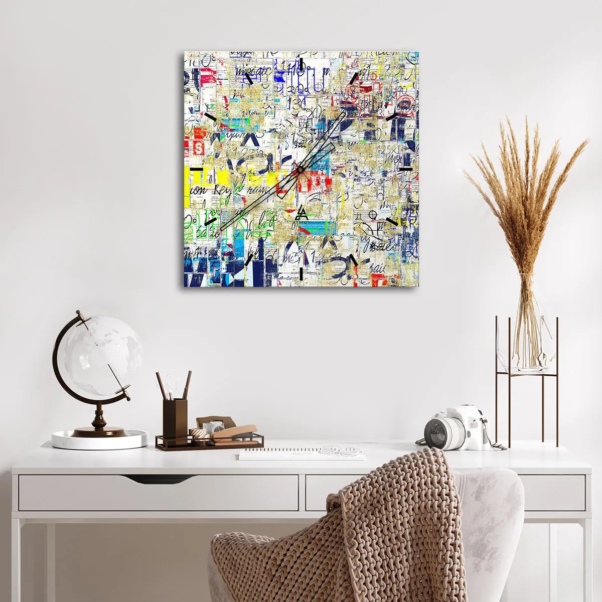 Relógio de parede - Relógio em vidro - Simplesmente agradável aos olhos - 40x40 cm