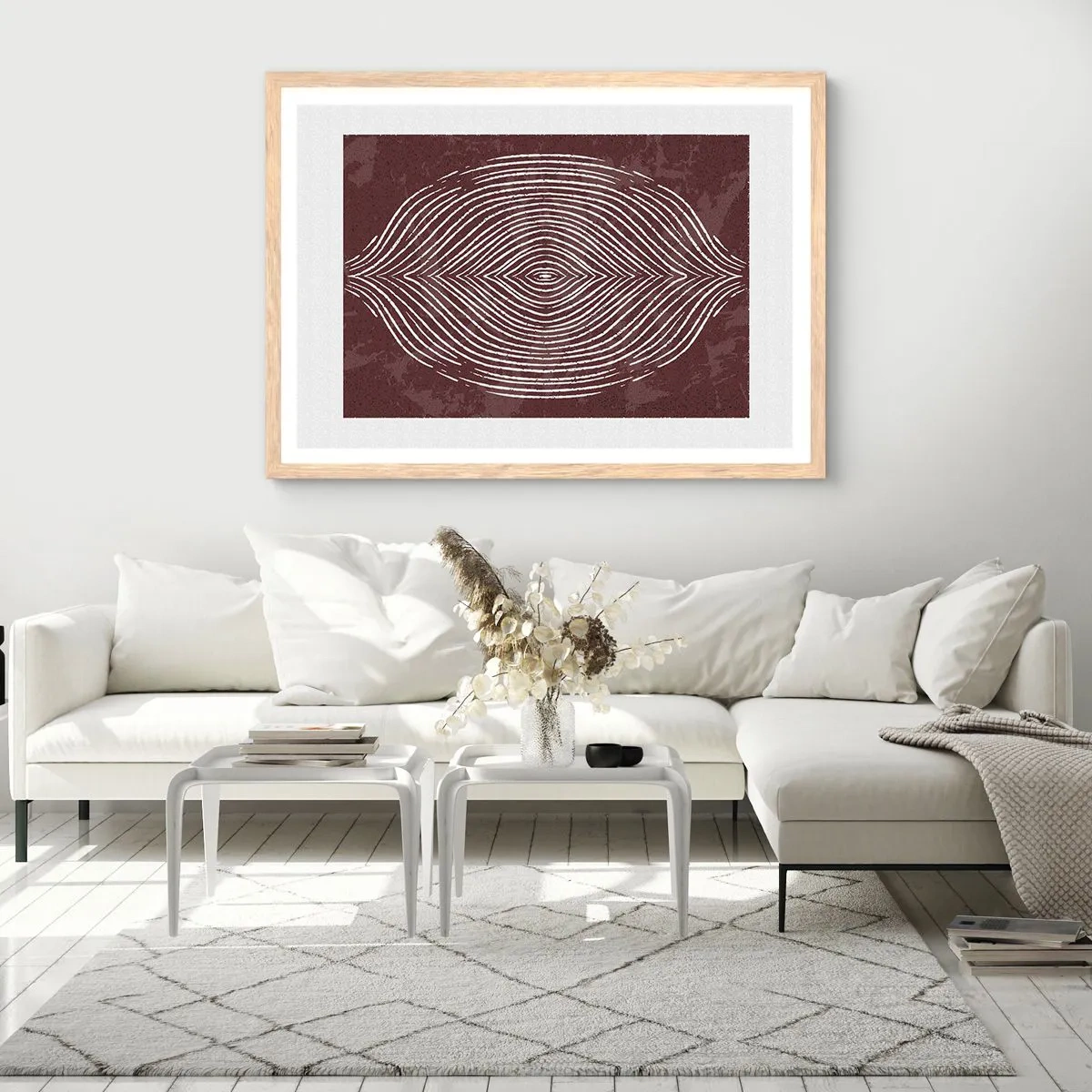 Pôster com moldura de carvalho claro - O espaço fala - 70x50 cm