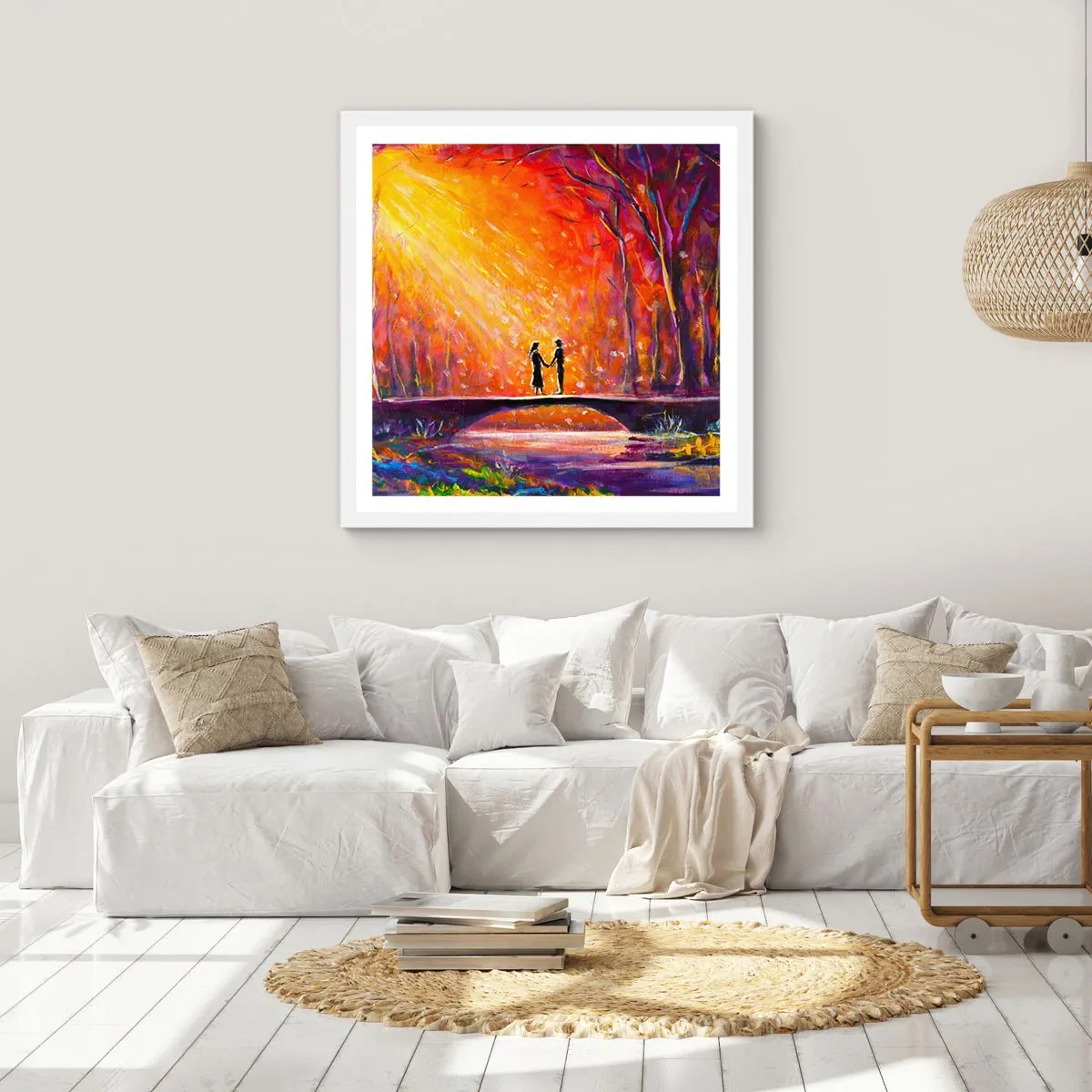 Pôster em moldura branca - O céu também os ama - 40x40 cm