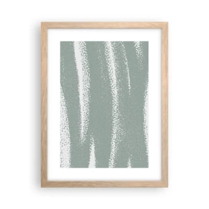 Pôster com moldura de carvalho claro - Abstração em um clima de inverno - 30x40 cm
