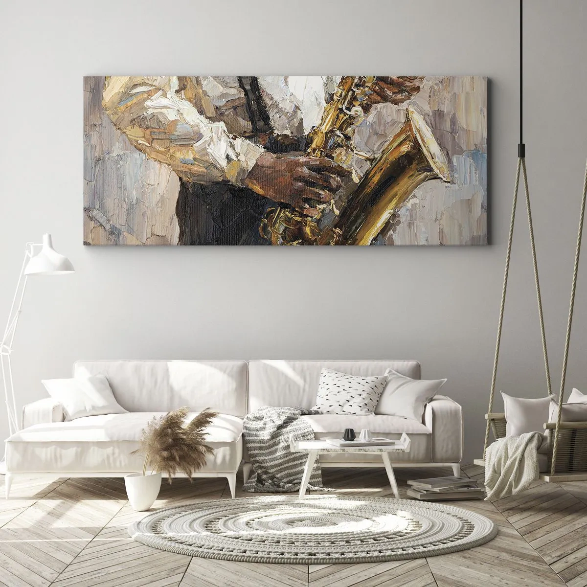 Quadro em tela - Hora do solo - 100x40 cm