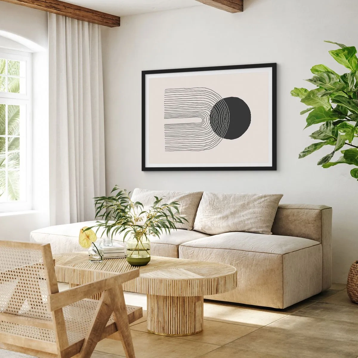 Pôster com moldura preta - Tremores e confiança - 100x70 cm