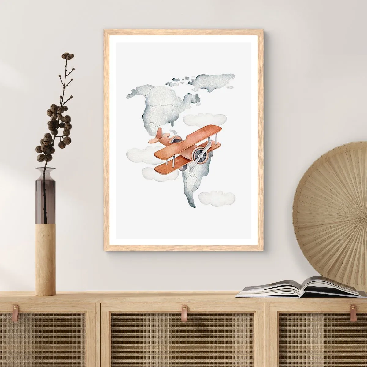 Pôster com moldura de carvalho claro - Com espírito pioneiro - 50x70 cm