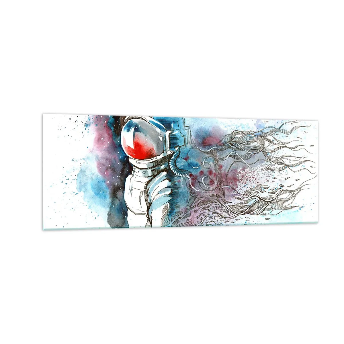 Quadro em vidro - Sozinho com o espaço - 140x50 cm