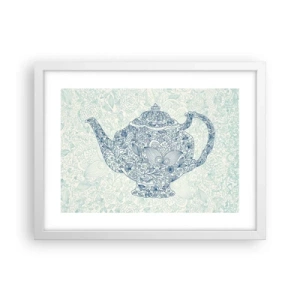 Pôster em moldura branca - Chás de charme - 40x30 cm