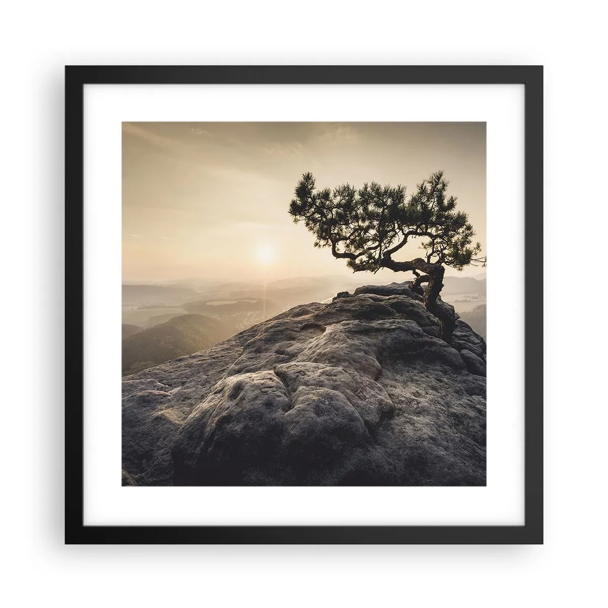 Pôster com moldura preta - A vida ganha sempre - 40x40 cm