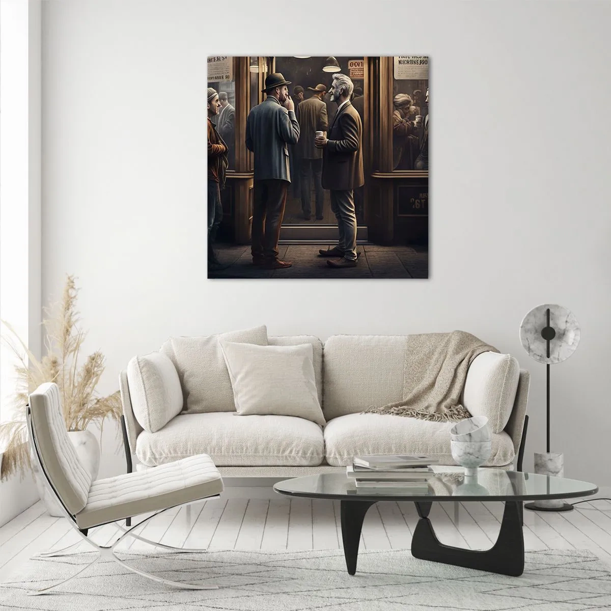 Quadro em vidro - Boa hora do dia - 60x60 cm