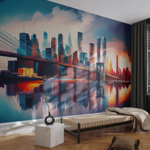 Papel de Parede Premium Canvas - Nova York dos sonhos - Cidade, Ponte, Arquitetura - 200x140 cm