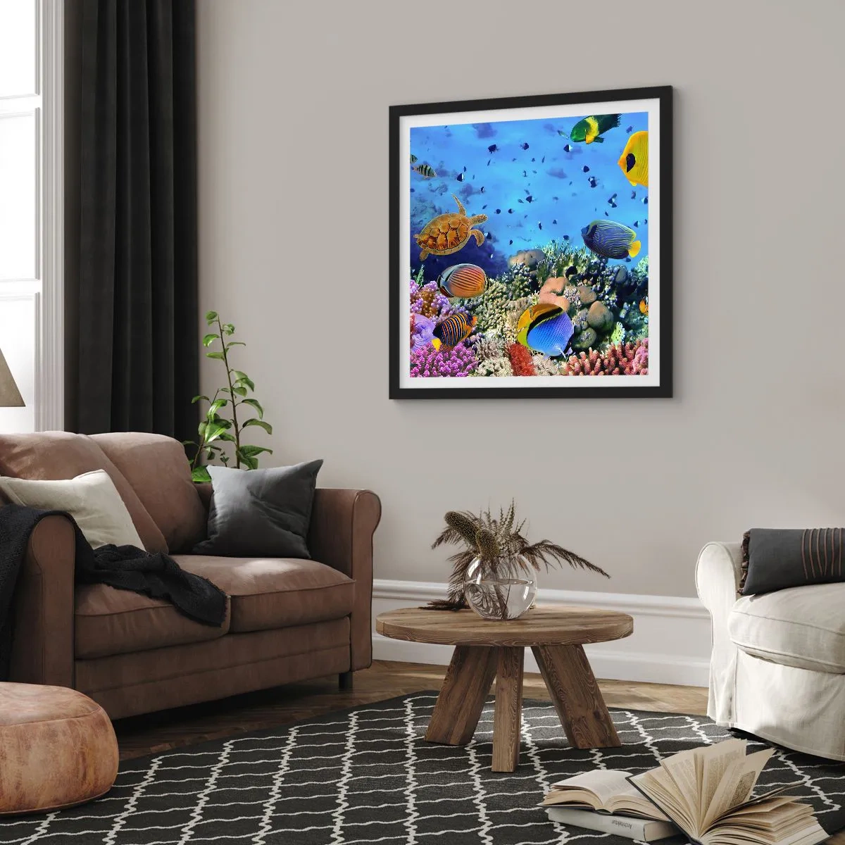 Pôster com moldura preta - E o que sabemos sobre a vida... - 50x50 cm